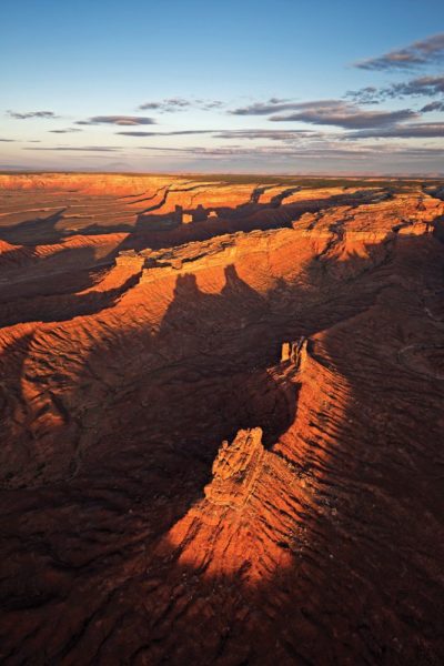 Southeast edge of Cedar Mesa in Valley of the Gods at sunrise.