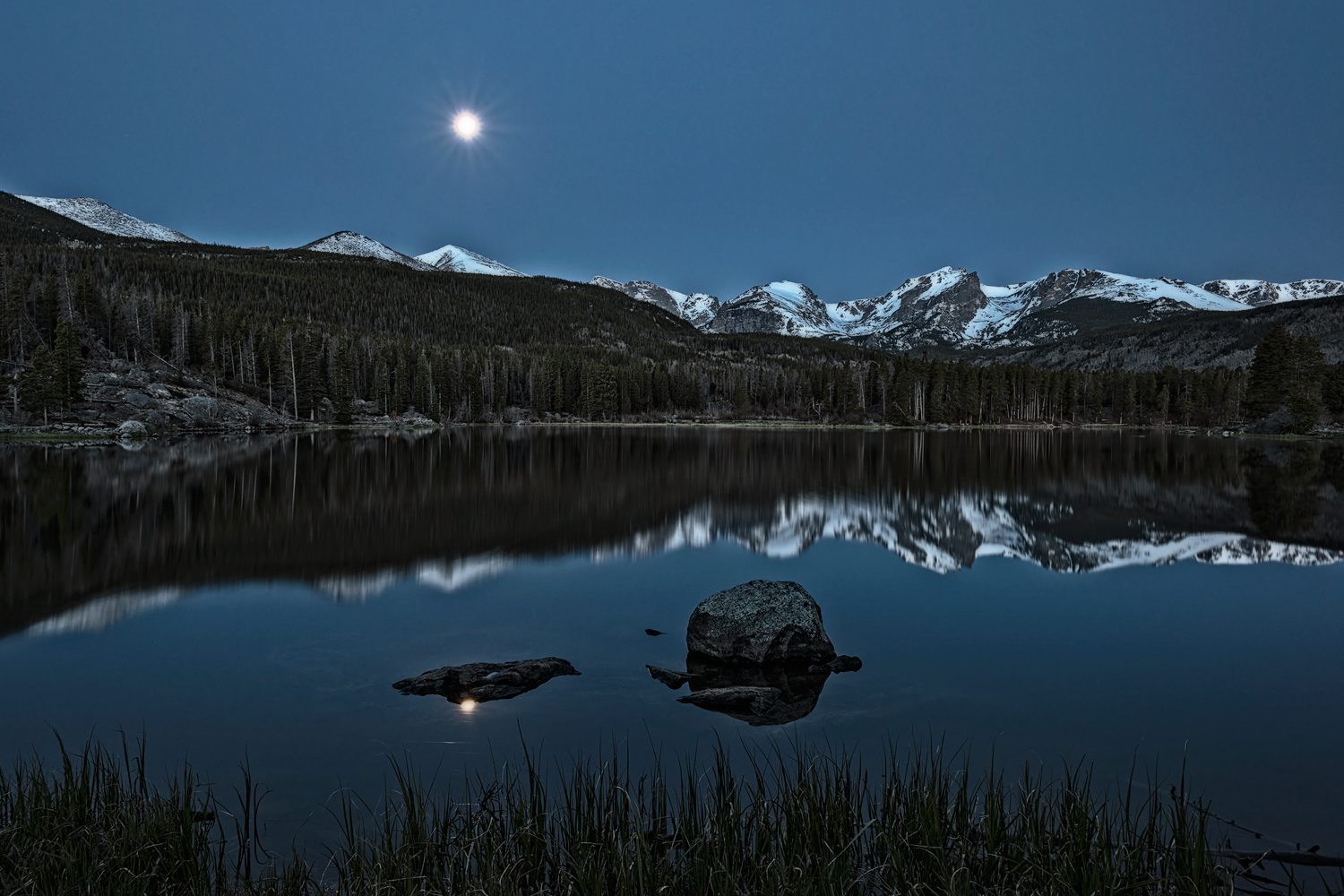 Sprague Lake Moonset